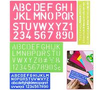 DECARETA 4 PCS Pochoir Alphabet Réutilisable en Plastique Pochoir Chiffre et Letter Pochoir à Dessin Règle pour Enfants Création de Cartes de Journal Scrapbooking DIY