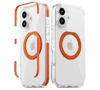 DecaStars Coque magnétique pour iPhone 17 avec support rotatif à 360° [compatible avec MagSafe] [Protection de qualité militaire] [Bande amovible] Coque fine anti-jaunissement pour iPhone 17 6,3