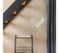 DECCARO Tenture murale en macramé "Bar", beige, 40 x 82 cm