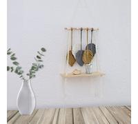 DECCARO Tenture murale en macramé "Leaf", ocre, 35 x 80 cm