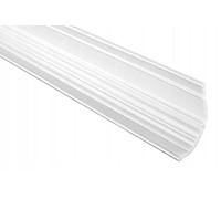 DECCART Corniche plafond 80 × 80 mm, 2 moulures de 2 m | Moulures mur et plafond en polystyrène, 2 m, faciles à découper, blanches et à peindre