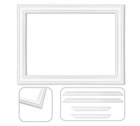 DECCART | Moulure DP1 - Cadre mural 39x59cm, moulure décorative en polystyrène dur, moulure plafond blanc à peindre, montage facile, cimaise murale élégante