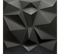 DECCART - Panneau Mural Decoratif 3D | Revetement mural | Panneaux Muraux | Polystyrène PSE | 50x50 cm Ambre 12m², 48 pièces, Noir