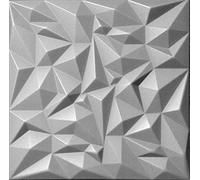DECCART - Panneau Mural Decoratif 3D | Revetement mural | Panneaux Muraux | Polystyrène PSE | 50x50 cm Améthyste 12 m², 48 pièces, gris