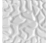 Deccart - Panneaux Muraux 50x50 cm - Panneau mural 3D Décoratif en EPS-Polystyrène - Plaque murale decorative - Décoration murale - Relief texturé - Wall Panel - Deco Mur - Blanc, 12m²