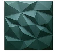 Deccart - Panneaux Muraux 50x50 cm - Panneau mural 3D Décoratif en EPS-Polystyrène - Plaque murale decorative - Décoration murale - Relief texturé - Wall Panel - Deco Mur - Vert, 48 pièces, 12 m²