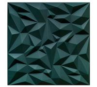 Deccart - Panneaux Muraux 50x50 cm - Panneau mural 3D Décoratif en EPS-Polystyrène - Plaque murale decorative - Décoration murale - Relief texturé - Wall Panel - Deco Mur - Vert, 48 pièces, 12 m²