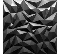 Deccart - Panneaux Muraux 50x50 cm - Panneau mural 3D Décoratif en EPS-Polystyrène - Plaque murale decorative - Décoration murale - Relief texturé - Wall Panel - Deco Mur - Noir, 48 pièces, 12m²