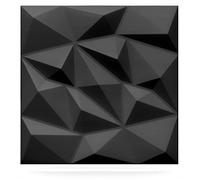Deccart - Panneaux Muraux 50x50 cm - Panneau mural 3D Décoratif en EPS-Polystyrène - Plaque murale decorative - Décoration murale - Relief texturé - Wall Panel - Deco Mur - Noir, 20 pièces, 5 m²