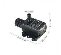 Decdeal-Mini pompe à eau sans balais ultra-silencieuse,fontaine étanche avec fonction de réglage du débit,USB DC5V 4.8W 300L/H Lift 300cm - Type BLACK