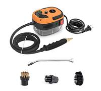 Decdeal Nettoyeur à Vapeur Steamer, Pression de Vapeur: 3 bar, Avec 3 têtes de brosse différentes, 2500W, 6 vitesses réglables, Avec une tige allongée, de longs câbles et une poignée antidérapante