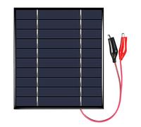 Decdeal Panneau Solaire Polycristallin de Silicium de 2.5W 5V avec la Cellule Solaire d'agrafe pour Le Chargeur de Puissance de DIY