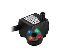 Decdeal Pompe à Eau Submersible 2W 150L / H avec 4 Lumière LED Ultra Silencieuse pour Etang Aquarium Fish Tank Table Fontaine Hydroponique 4,9 pi (1,5 m) Cordon d'alimentation