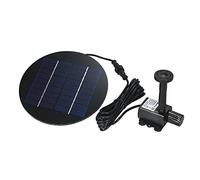 Decdeal Pompe de Fontaine Solaire 9V 1,8W 180 L/H, Pompe à Eau Solaire, avec Grand Panneau Solaire et 2 Buses, Submersible sans Balais, pour Bain d'Oiseaux/Aquarium/Etang/Jardin