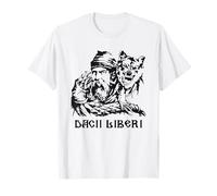 Decebal Dacii Liberi Guerrier dace et Drapeau du Loup T-Shirt