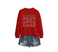 December 25 Sweat-shirt, drôle Lettre Imprimée Sweat-shirt de Noël pour femmes Arbre de Noël Unisexe Retro Hoodie Vintage Retro, a, XXL