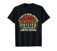 December Birthday Est 2007 Edition limitée Vintage 18th T-Shirt