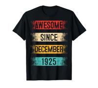 Décembre 100e Anniversaire Hommes Femmes Vintage génial Depuis 1925 T-Shirt