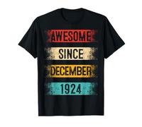 Décembre 101st Birthday Hommes Femmes Vintage Awesome Since 1924 T-Shirt