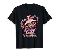 Décembre : Danser en Hiver avec Une Danseuse de Ballet en Tutu Rose T-Shirt Graphique avec Valeur