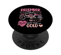 Décembre Fille Coeur Anniversaire Mois Femmes Kind Loving Funny PopSockets PopGrip Adhésif