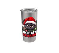 Décembre Sarcasme Fêtes Saison Félin Chat Je Déteste Noël Gobelet isotherme en acier inoxydable double paroi