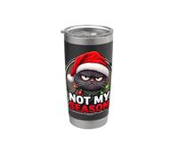 Décembre Sarcasme Fêtes Saison Félin Chat Je Déteste Noël Gobelet isotherme en acier inoxydable double paroi