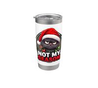 Décembre Sarcasme Fêtes Saison Félin Chat Je Déteste Noël Gobelet isotherme en acier inoxydable double paroi