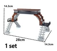 Décennie S De Construction De Voie Ferrée Urbaine Pour Enfants,Double Couche,Modèle De Voie Ferrée,Briques Droites Et Incurvées,Interrupteur Souple Et Flexible,Chemin De Fer En M - Type Bridge 1set #A