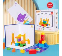 Décennie S De Construction En Bois Montessori Avec Projection Stéréo 3d,Espace,Forme Et Document,Nition,Multi-Angle,Blocs De Pensée Spatiale - Type A