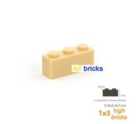 Décennie S De Construction En Plastique Pour Enfant,400 Pièces,1x3 Points,Bricolage,Optique,Figurines,Briques,Taille Créative,Compatible Avec 3622,Jouets - Type 400pcs Beige