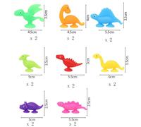 Décennie S De Construction En Silicone Souple,Jouet D'aspiration En Forme D'animal Pour Enfants,Étiez Ération Soulignée,Jeu Interactif Parent-Enfant,Jouet De Bain À Ventouse - Type 16pcs-Dinosaur