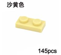 Décennie S De Construction Moc Pour Enfants,145 Pièces,Briques Fines,1x2 Points,Document Dos,Taille Créative,Compatible Lepetrol 3023,Jouets - Type Sandy Yellow