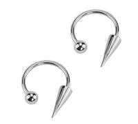 Decentraland Lot de 2 piercings de septum en acier chirurgical argenté 16 g 1,2 mm en acier inoxydable pour septum en forme de C pour homme et femme 8 mm, 1.2mm(16G),D-10mm, Acier inoxydable, Pas de