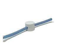 Décentrateur, crochet de plafond ou mural. Couleurs noires, blanc et transparent en plastique, pour câble électrique en tissu/textile. Lot de 3 pièces (blanc)