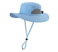 Decentron Chapeau de soleil pour enfants à large bord UPF 50+ Protection solaire pour garçons et filles Chapeau de plage d'été respirant, bleu eau, 2-6 Years