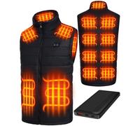 Deceny CB Gilet Chauffant Électrique Avec Batterie Veste Chauffante Homme Sans Manche ultraléger 13 Zones Réchauffeurs 3 Modes Chauffante Hiver Vêtement(Noir,XXL)