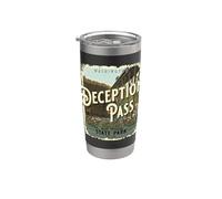 Deception Pass State Park Oak Harbor Washington Vintage Gobelet isotherme en acier inoxydable double paroi