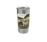 Deception Pass State Park Oak Harbor Washington Vintage Gobelet isotherme en acier inoxydable double paroi