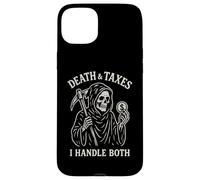 Décès et impôts : Je m'occupe à la Fois de L'Agent spécial de l'IRS Grim Reaper Coque pour iPhone 15 Plus