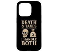 Décès et impôts : Je m'occupe à la Fois de L'Agent spécial de l'IRS Grim Reaper Coque pour iPhone 15 Pro