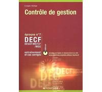 Decf N° 7 Controle De Gestion. Entrainement Et Cas Corriges, Avec Cd-Rom