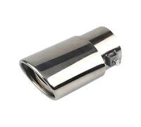D'échappemen 2.5"en Acier Inoxydable Chromées Voiture Échappement Silencieux Pointe Tuyau Arrière Queue Gorge Plupart Voitures Bricolage Pièces VoitureQueue(Silver Straight)