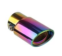 D'échappemen Embout De Silencieux D'échappement Voiture Universel Rond Acier Inoxydable Queue Arrière Chromée Tuyau SortiesTuyau(Straight Color)