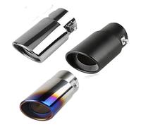 D'échappemen Embout Silencieux D'échappement Voiture Tuyau Acier Inoxydable Garniture Chromée Accessoires Revêtement Gorge Arrière Modifiés VoitureQueue(Straight-silver)