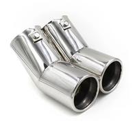 d'Échappement 1 Ensemble Tuyaux D'échappement Voiture Inoxydable Embouts Silencieux Adaptés Pour VW Pour Golf 4 Pour Bora Pour Jetta Voiture Tuyau D'Extrémité(Silver)