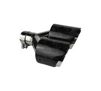 d'Échappement 1 Silencieux D'échappement Universel Pour Voiture Carbone Longueur Forgé Forme Double Sergé Brillant Embout Voiture Tuyau D'Extrémité(51mm-76mm-Right)