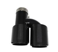 d'échappement acier inoxydable Embout brillant en Fiber carbone pour voiture buse tuyau d'échappement à Double sortie en forme H décoration universelle en acier inoxydable noir enjoliveur d'échappemen