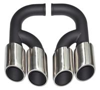d'échappement adaptateur tuyau Pour P&orsche Pour Cayenne 958 92A V6 V8 2011-2014 Embout D'échappement Quadruple Noir(Silver a Long)