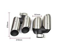 d'échappement Embout D'échappement Double Sortie Voiture Silencieux En Acier Inoxydable Pour Macan 2.0t 2014 2015 2016 2017 2018 Tuyau d'échappement(Silver B)